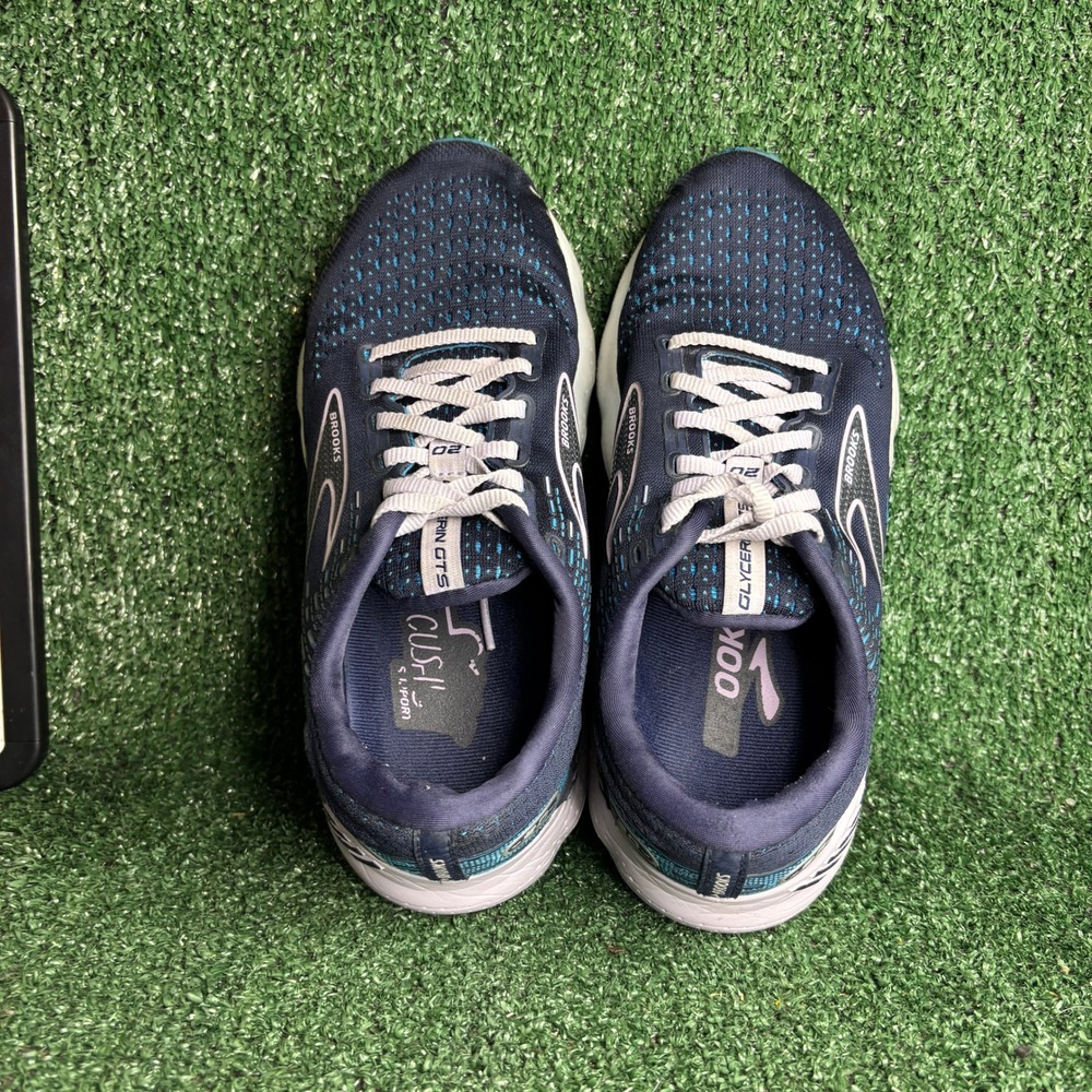 Brooks Glycerin GTS 20 Supportive Cushioned Running Shoes Blue Womens 8.5 D Wide - Picture 5 of 12